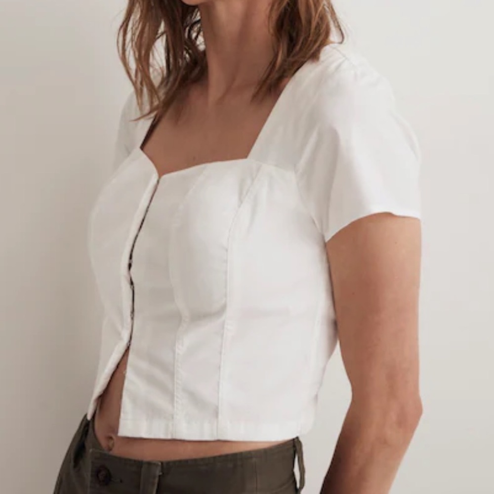 Madewell Poplin Hook-Front Top